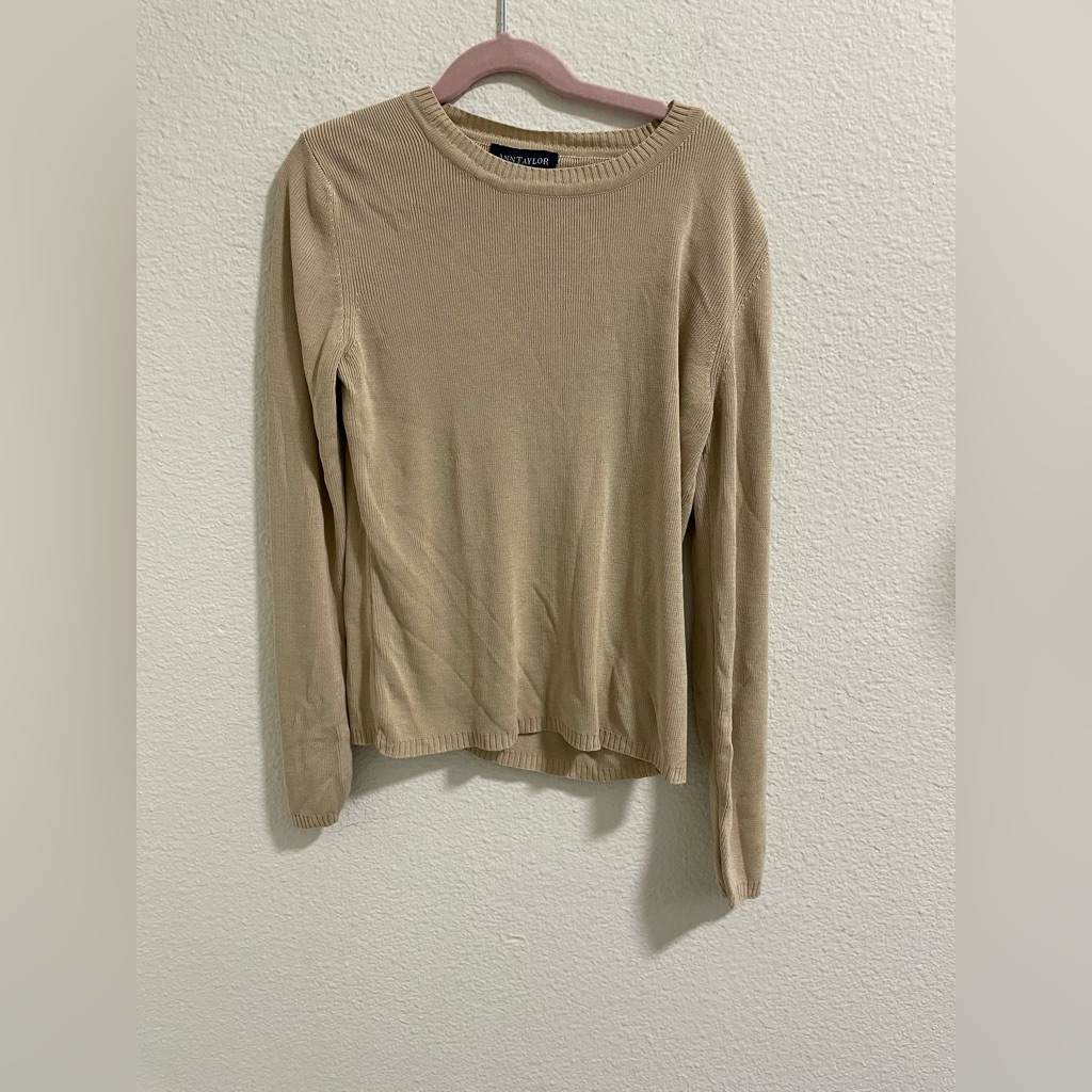 Ann Taylor Classic Tan Women's Silk Sweater